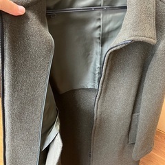 ロングコート　深緑灰色　ステンカラー　フォークナー　0円の画像