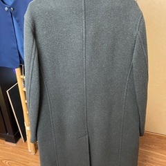 ロングコート　深緑灰色　ステンカラー　フォークナー　0円の画像