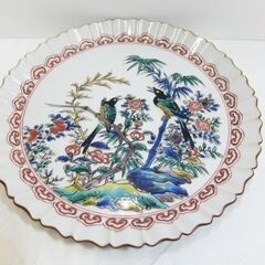 庄三作☆山鳥絵皿 山鳥が飾皿 花鳥絵 木箱入り