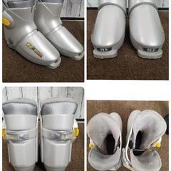 【中古】OGASAKA オガサカ ジュニアスキー板 + ビンディング+ブーツ+ストックのセット 130cm 子供用スキー の画像