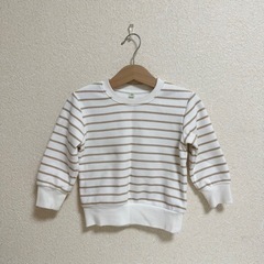 子供服 ボーダートップス トレーナー 裏起毛 保育園着 80