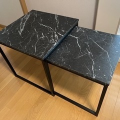 ローテーブル　大理石柄
