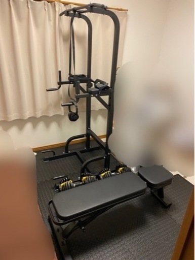 ベンチ、可変式ダンベル、懸垂マシン筋トレセット