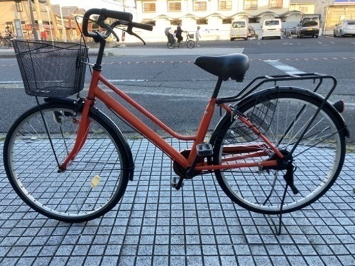26インチ自転車】変速なし 前後タイヤ、チューブ新品❗️鍵、前カゴ 