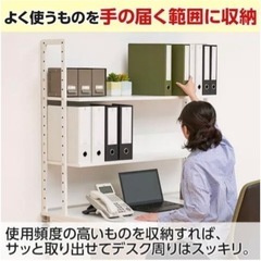 【新品】オフィスデスク 平机 幅1000×奥行700×高さ700mm + 机上ラック ハイタイプ　白