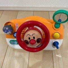 【値下げ】アンパンマンのおもちゃ　くるまの運転ハンドル　ベビーカ...