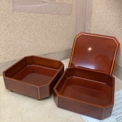 S165 ⭐ 未使用品 飛騨春慶 伝統工芸品 漆塗 箱二段の画像