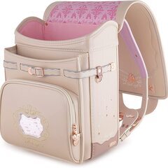 【新品】新作 女の子ランドセル キャッスル 高級 大容量 軽量 6年保証 全国送料無料 スクールバック 小学生通学カバン アイボリーの画像