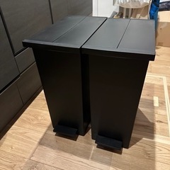 ごみ箱 キッチン 分別 ペダル ふた付き 蓋[arrots ダストボックスII ゴミ箱 27L ブラック 2個セット KEYUCA ケユカ]の画像