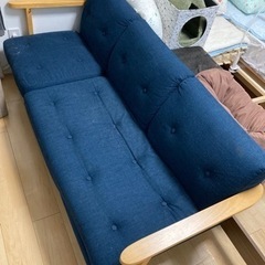 紺色ソファ＋オットマン