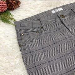 NICE CLAUPタータンチェック　キレイめ　スキニーパンツ　グレーの画像