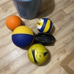 各種ボールとグローブ　差し上げます。
