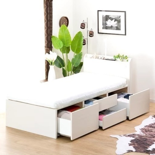 ニトリ　シングルベッド❣️ 収納付き