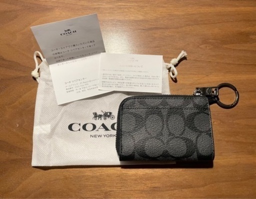 COACH　コインケース　シグネチャー（Charcoal）
