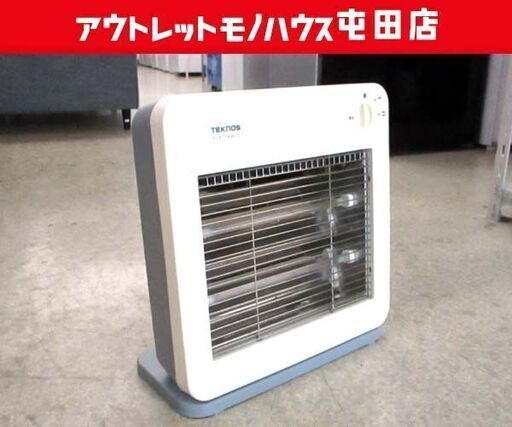 電気ストーブ 400/800W 転倒OFFスイッチ付き 暖房器具 ES-K710 ホワイト テクノス 薄型 札幌市北区屯田