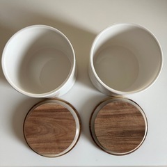 ニトリ　磁器キャニスター　350ml  SALT SUGARの画像