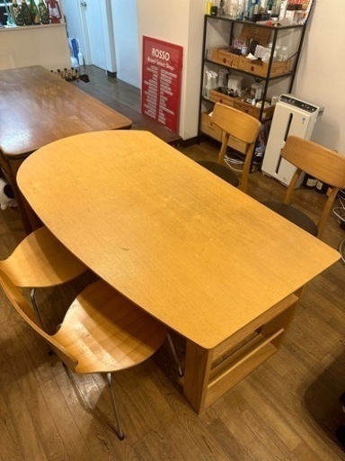 IDC OTSUKA 大塚家具 4人掛け 6人掛け 高級 デザイン コンセント付き ダイニングテーブル チェア 4脚 5点セット 椅子