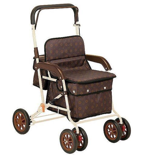 北海道千歳市/恵庭市 未使用 幸和製作所 テイコブ ボクスト SIST02 ブラウン シルバーカー 手押し車 介護