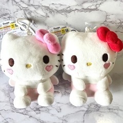 日本未発売　天使キティーちゃん　ペアセット　レッドピンクリボン　韓国ダイソー限定品の画像