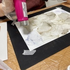 【相模大野】アルコールインクアートレッスンの画像