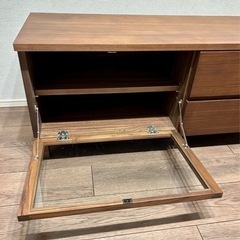 【購入者確定済】無印良品　木製テレビ台　ウォールナットの画像