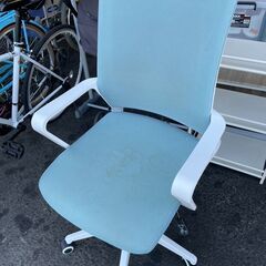 ワークチェア　No.8401　ホワイト/スカイブルー　キャスター...