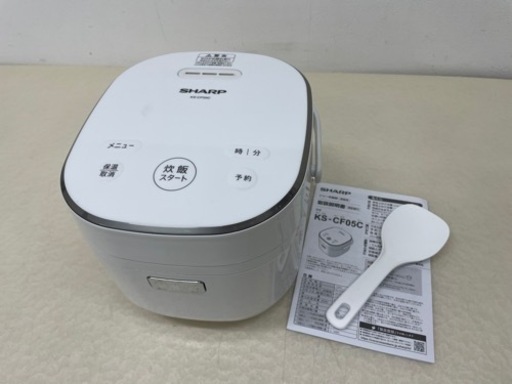 SHARP シャープ ジャー炊飯器 3合炊き ホワイト KS-CF05C-W 2022年製 しゃもじ付き 動作品