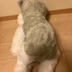 くったりシュナウザー BIG  ぬいぐるみ　グレー✖️白の画像