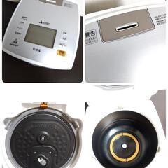 美品 三菱 IHジャー炊飯器 5.5合炊き ピュアホワイト NJ-E10J6-W 炭炊釜 Joshinオリジナルモデル 2017年製の画像