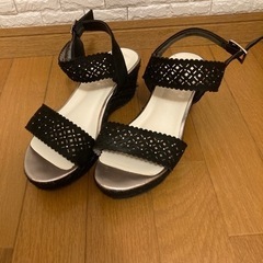 サンダル　ラメ　Lena ブラック