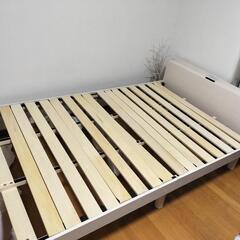 セミダブル ベッド ホワイト マットレス付き