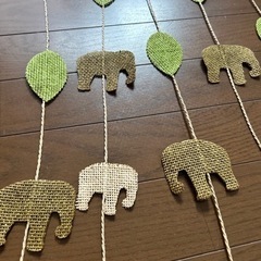 ［最終価格］ゾウ、リーフ型のれんの画像