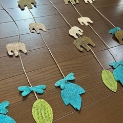 ［最終価格］ゾウ、リーフ型のれんの画像