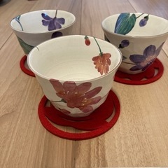 陶磁器　コースター付き　5セット
