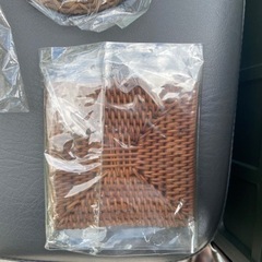 民藝　昭和レトロな竹編みのコースター3枚　夏などに氷コップにどうぞ　未使用品の画像