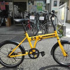 中古自転車２７２４　前後タイヤ新品！　折り畳み　２０インチ　ギヤなし　ワイヤー錠 ライトは付属していません