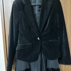 COMME CA ISM ベロアジャケットとスカート 
