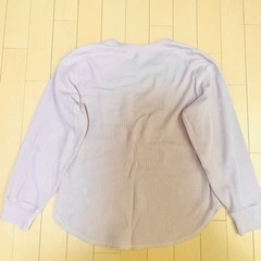 決まりました★UNIQLO ワッフル　カットソー　トップス　ロンT くすみピンクの画像