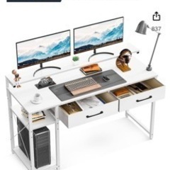 【無料で譲ります！】2023年7月購入のデスク　白の画像