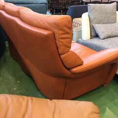 【愛品館八千代店】カリモク　本革3人掛ソファ　ZT7303WSの画像