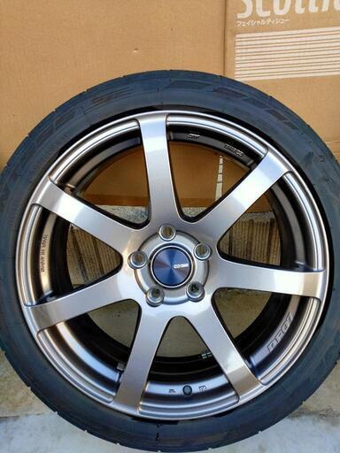 【美品】1200☆ENKEI PerformanceLine PF07 (18 +48 5H 114.3)　ニットー NT555 G2 215/45R18　4本セット ☆（価格交渉可能）