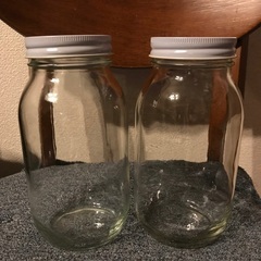 900ml位入る 大きめのガラス瓶 ×2