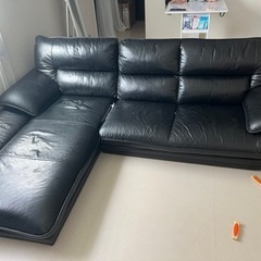 38000→18000円 ニトリ　カウチソファー　本革　右カウチ