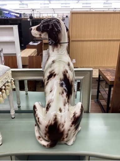 KI-88【新入荷　リサイクル品】イタリア製　陶器　ポインターオブジェ　犬