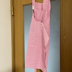 再出品　ピンクとドットのエプロンの画像