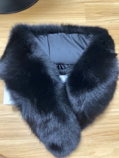 成人式 黒 ショール FOX  saga furs