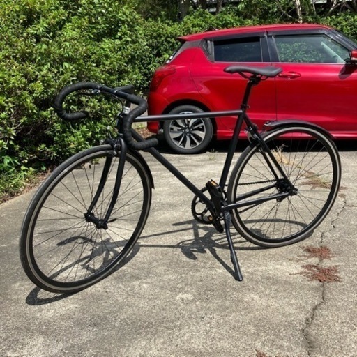 ピスト バイク 自転車 競輪 黒 ブラック カスタム クロモリ フレーム 完成車