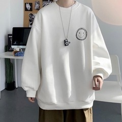 【新品】男女兼用 トレーナー メンズ ウェットシャツ クルーネックス ゆったり プルオーバー 無地 パーカー メンズ 长袖 Tシャツ 春秋冬服 オーバーサイズの画像