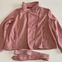 【無料】ライダースジャケット ピンク 春秋用