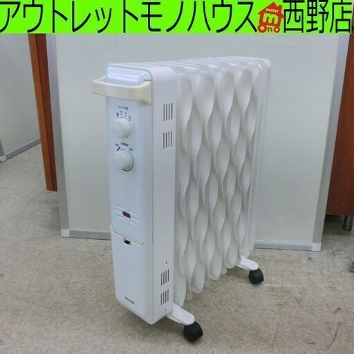 オイルヒーター 2017年製 アイリスオーヤマ ウェーブ型オイルヒーター IWH-1210K-W ～8畳 10枚フィン IRISOHYAMA 暖房 白系 ホワイト キャスター付き 札幌 西野店